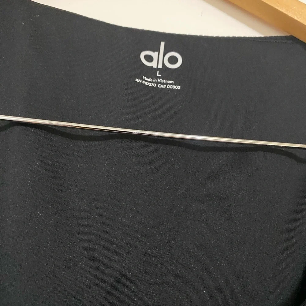 ALO Yoga Blissful Henley Bra Top in Black